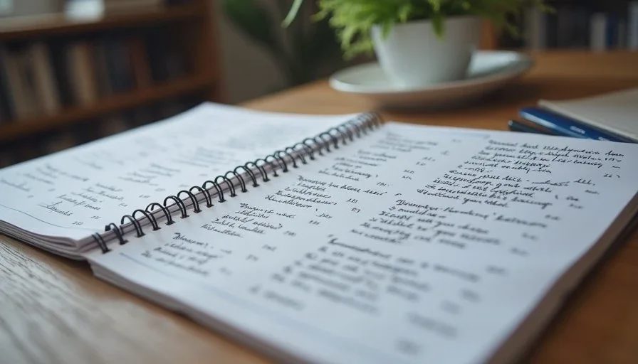 Handwritten guide notes on how to read component scores next to a printed Index legend