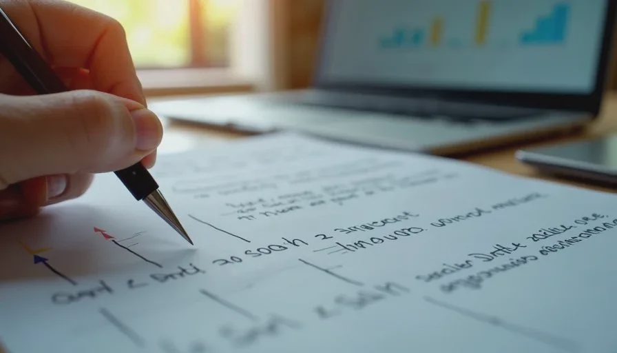 Comparing concurrent results against the single-request baseline Handwritten comparison notes of concurrent latency versus single-request baseline next to a laptop with raw batch data